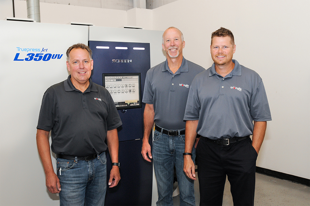 (From left) Scott Kneer, Operations Manager; Tom Hagedorn, Plant Manager; and Jaime Balent, Director of Sales